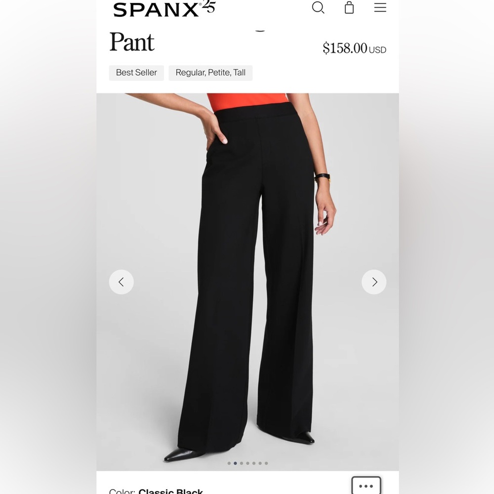 Spanx ponte knit wide leg pant